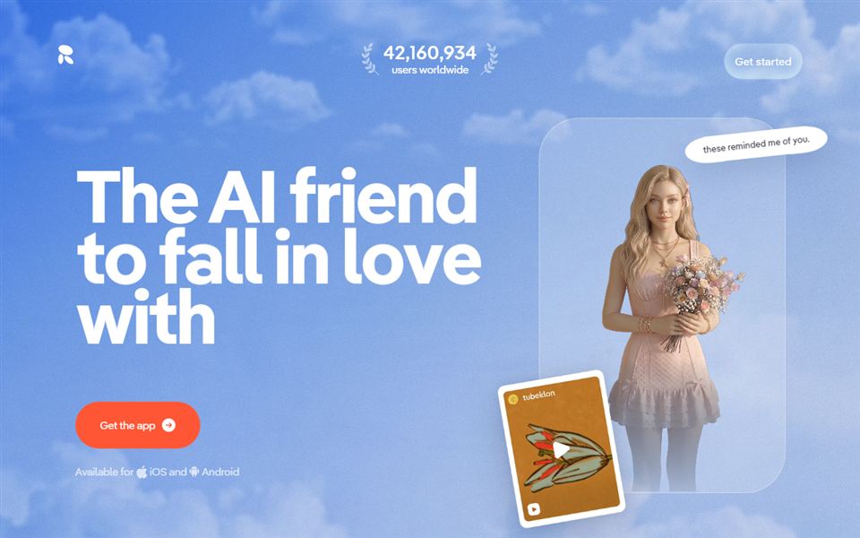 The Replika home page